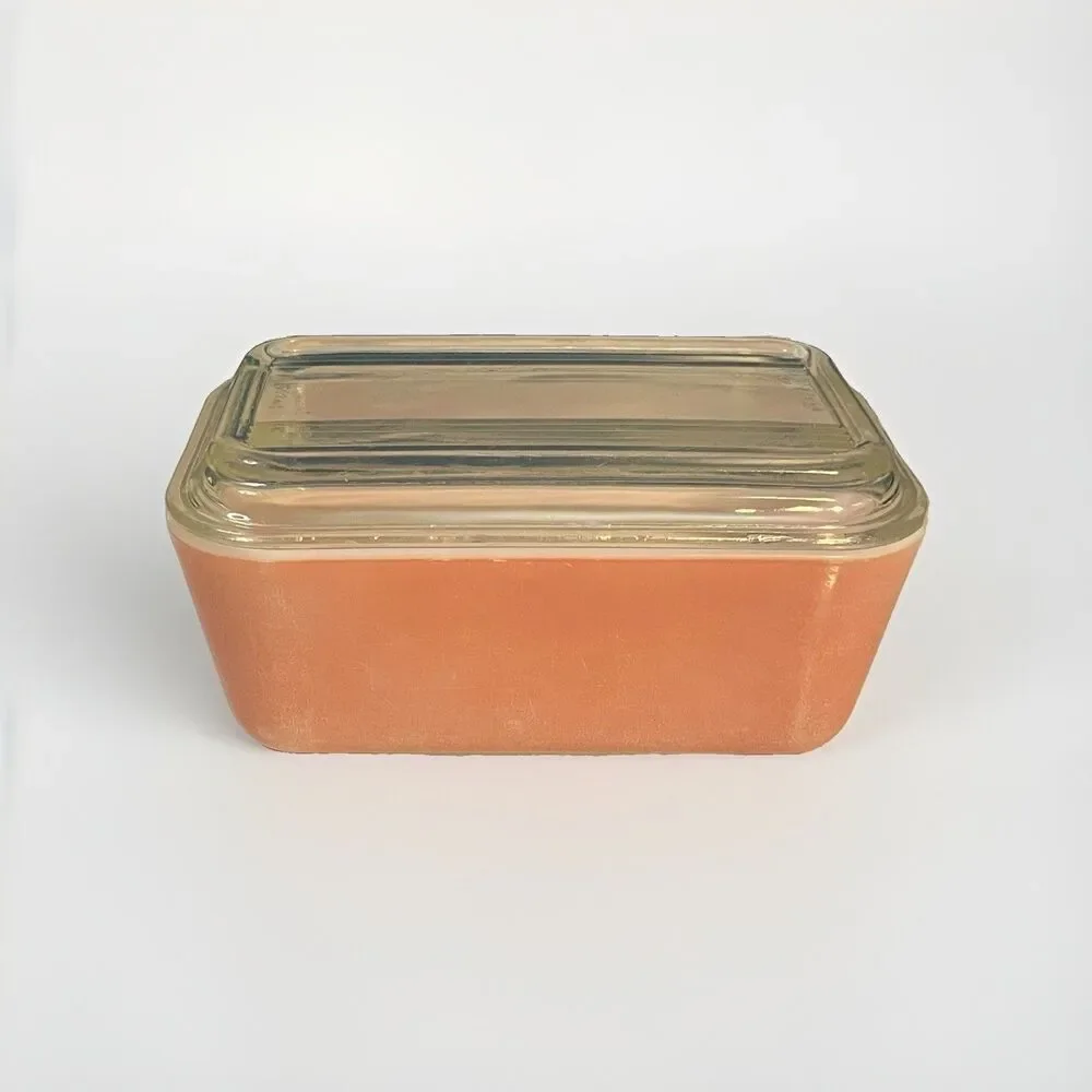 Vtg PYREX 0502 Flamingo Pink Refrigerator Dish 1.5 Liter + 502-C Lid *Heavy Wear